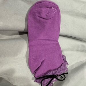 Purple Lace Trim Socks